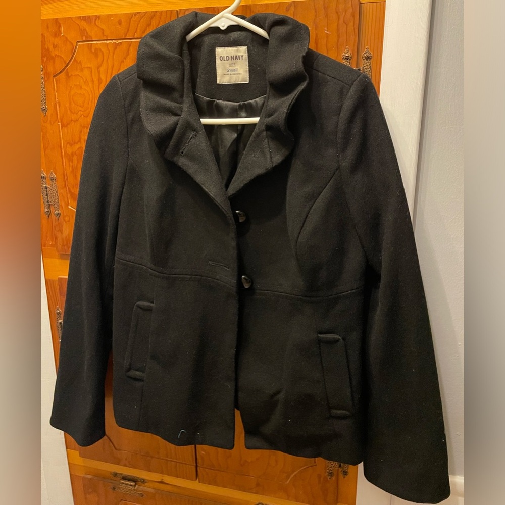 Old Navy Women's wool Black Pea Coat